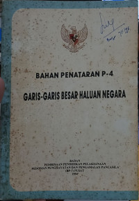Image of Bahan Penataran P-4: Garis-Garis Besar Haluan Negara