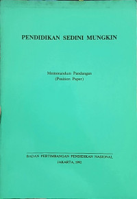 Image of Pendidikan Sedini Mungkin: Memorandum Pandangan