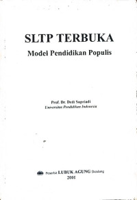 Image of SLTP Terbuka : Model Pendidikan Populis